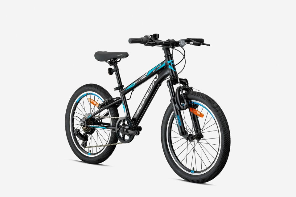 KRON VORTEX 4.0 20 JANT MTB 11 7 VİTES V FREN MAT SİYAH GRİ MAVİ