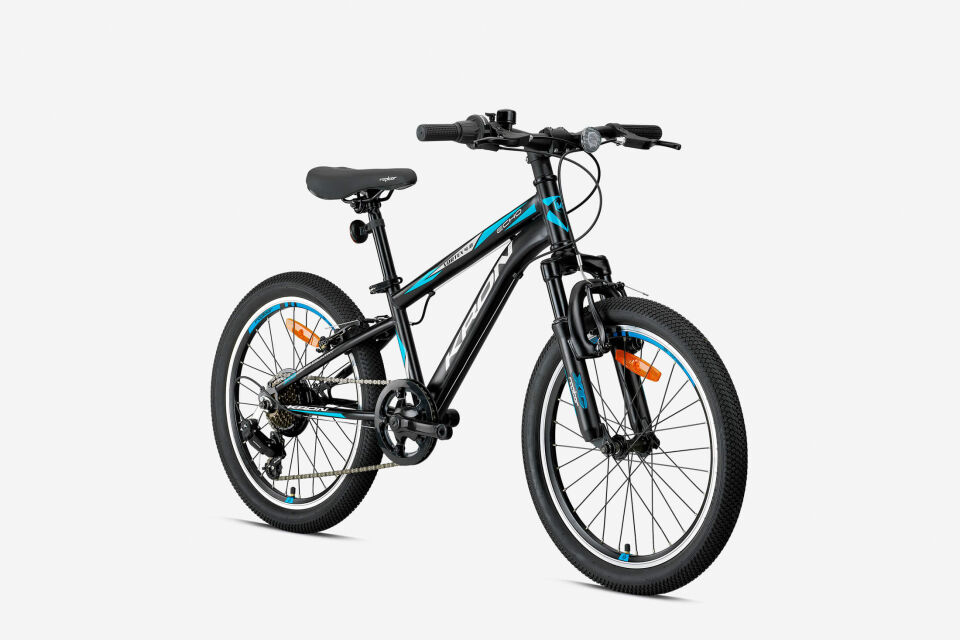 KRON VORTEX 4.0 20 JANT MTB 11 7 VİTES V FREN MAT SİYAH GRİ MAVİ