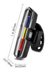 Bisiklet Usb Şarjlı Led Kırmızı Mavi Beyaz Xbyc 6017-3
