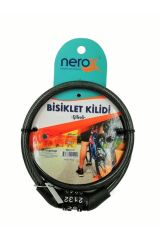 Nerox 4 Haneli Şifreli  Bisiklet ve Bebek Arabası  Çelik Halat Kilit Kilidi 65 cm