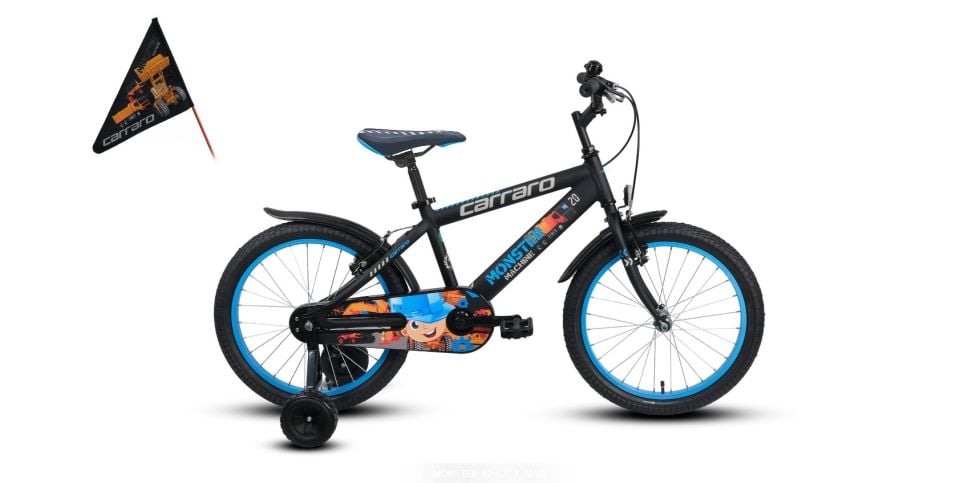CARRARO MONSTER 12 ERKEK ÇOCUK BİSİKLETİ 210H 1V MAT SİYAH GRİ MAVİ