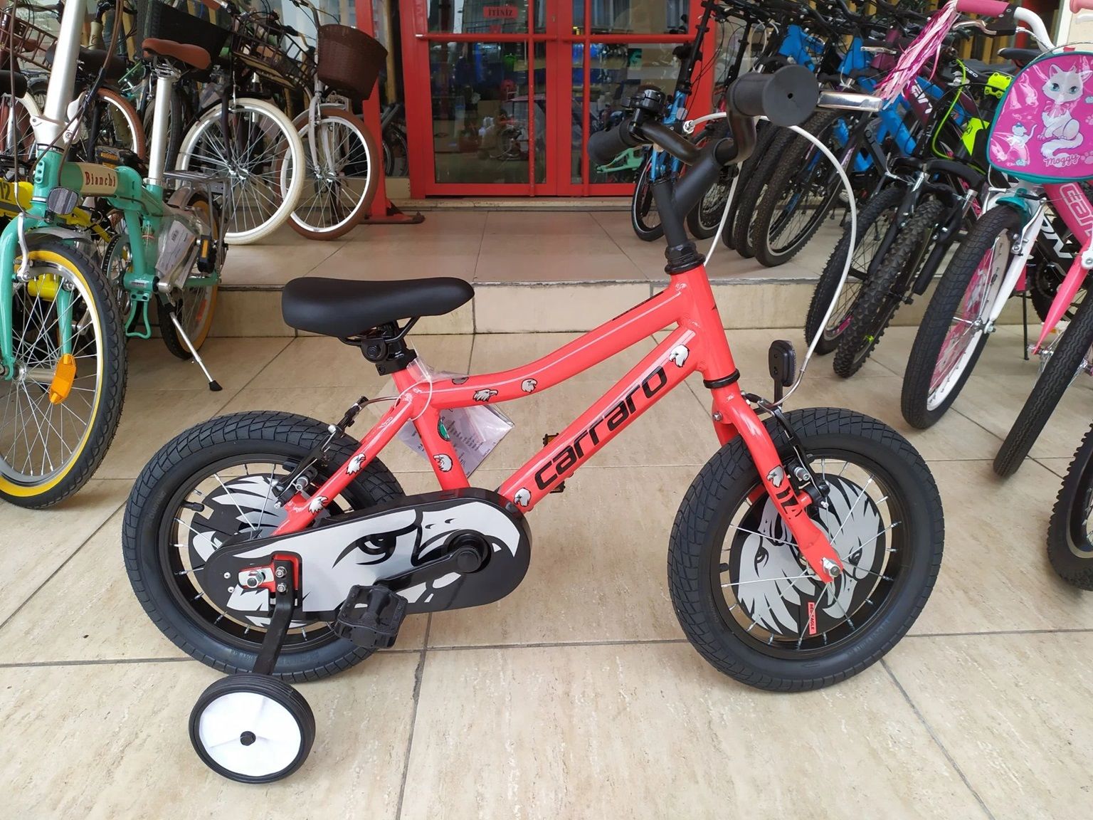 CARRARO RED EAGLE 14 ÇOCUK BİSİKLETİ 230H 1-V VB KIRMIZI-SİYAH-GÜMÜS R2