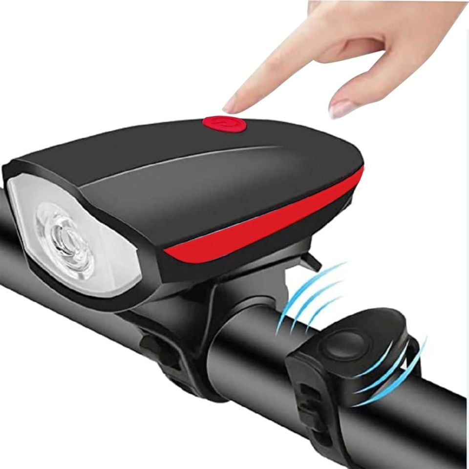 Bisiklet Korna Işık 3 Mod 140 Desibel 250 Lümen 1200Mah Bisiklet Işığı Bisiklet Kornası 2in1