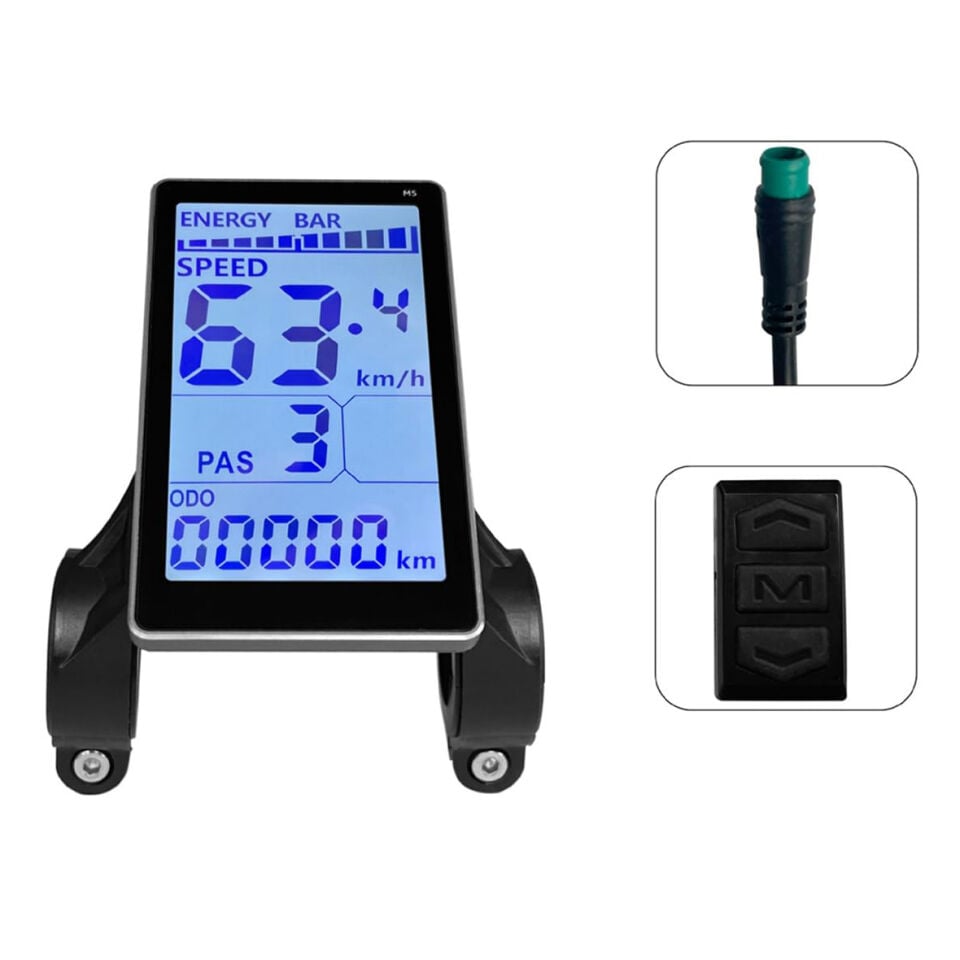 E-Bike Ekran -HK-M5.48V, Ekran, 5 Pin, Renkli, RKS Uyumlu