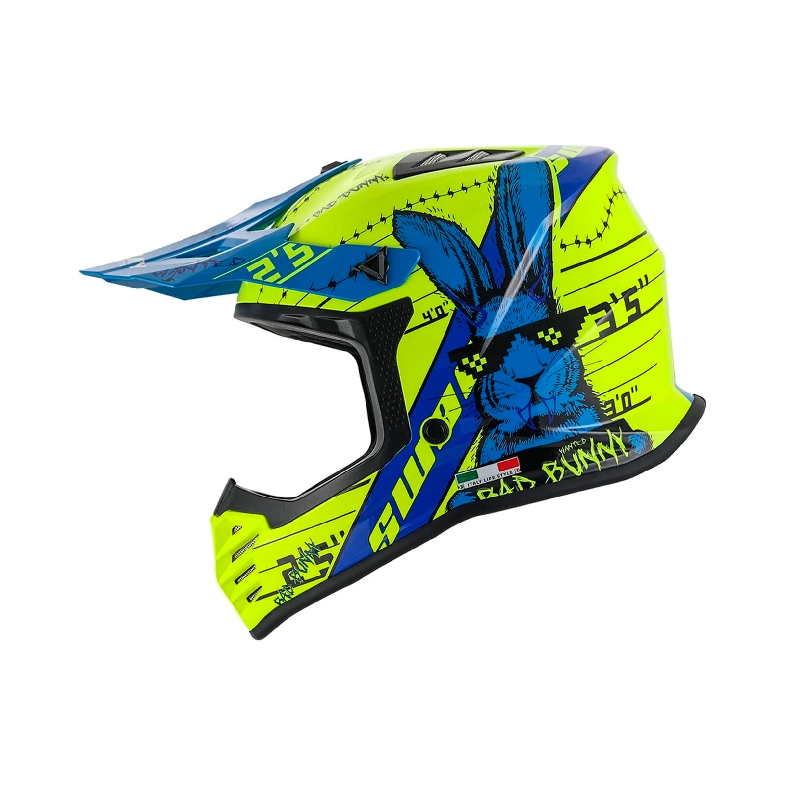 Sway FS-618 Bunny Full Face Kask Sarı-Mavi YXL Beden (53-54cm)