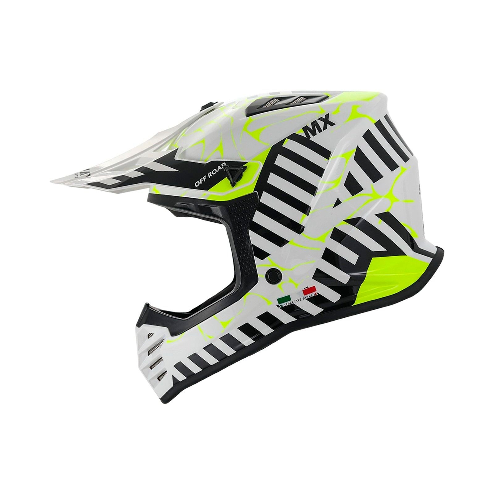 Sway FS-618 Alert Full Face Kask Beyaz-Sarı XL Beden (53-54cm)