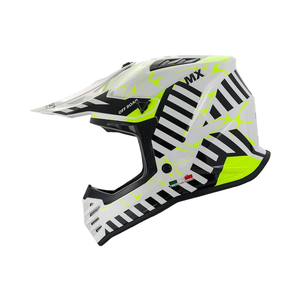 Sway FS-618 Alert Full Face Kask Beyaz-Sarı XL Beden (53-54cm)