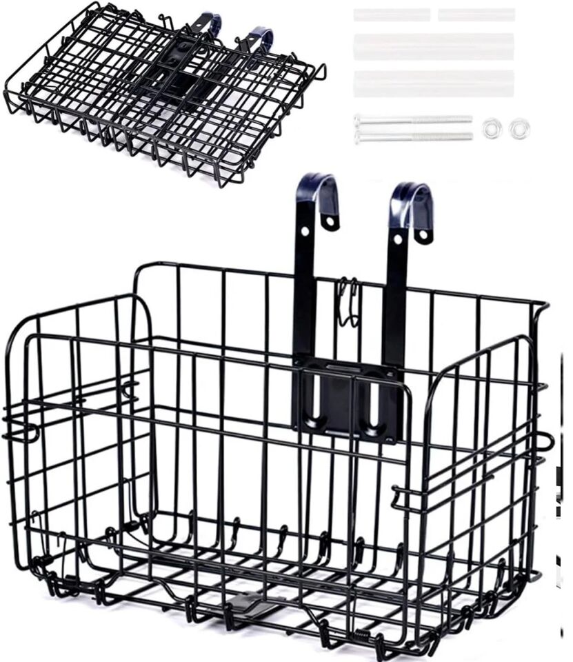 Katlanır Bisiklet Sepeti Tüm Bisikletlere Uyumlu Sepet Askılı Metal Bisiklet Aksesuarı