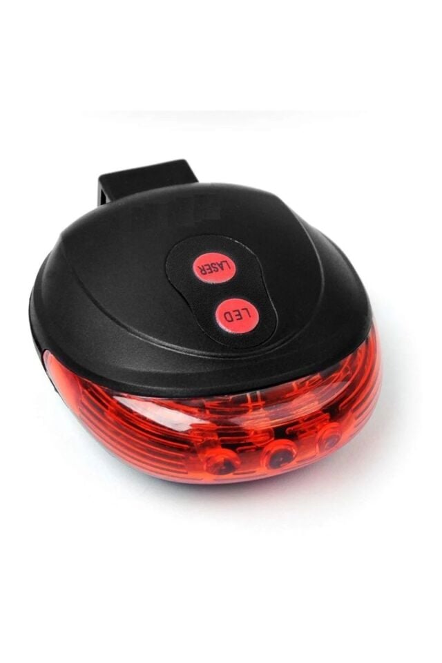 Bisiklet Arka Stop Lambası Lazer Şeritli Led Işık Pilli 7 Fonksiyon 5 LED