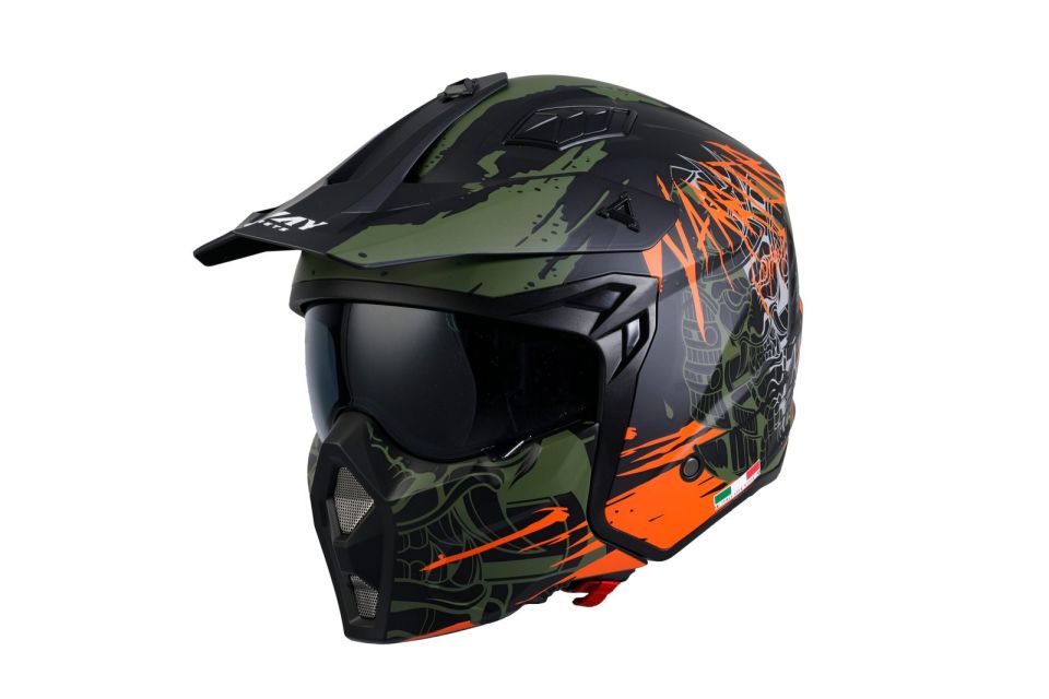 SWAY SW X1-X SEUL WARRIOR Matt Black Army Orange Modüler Kask