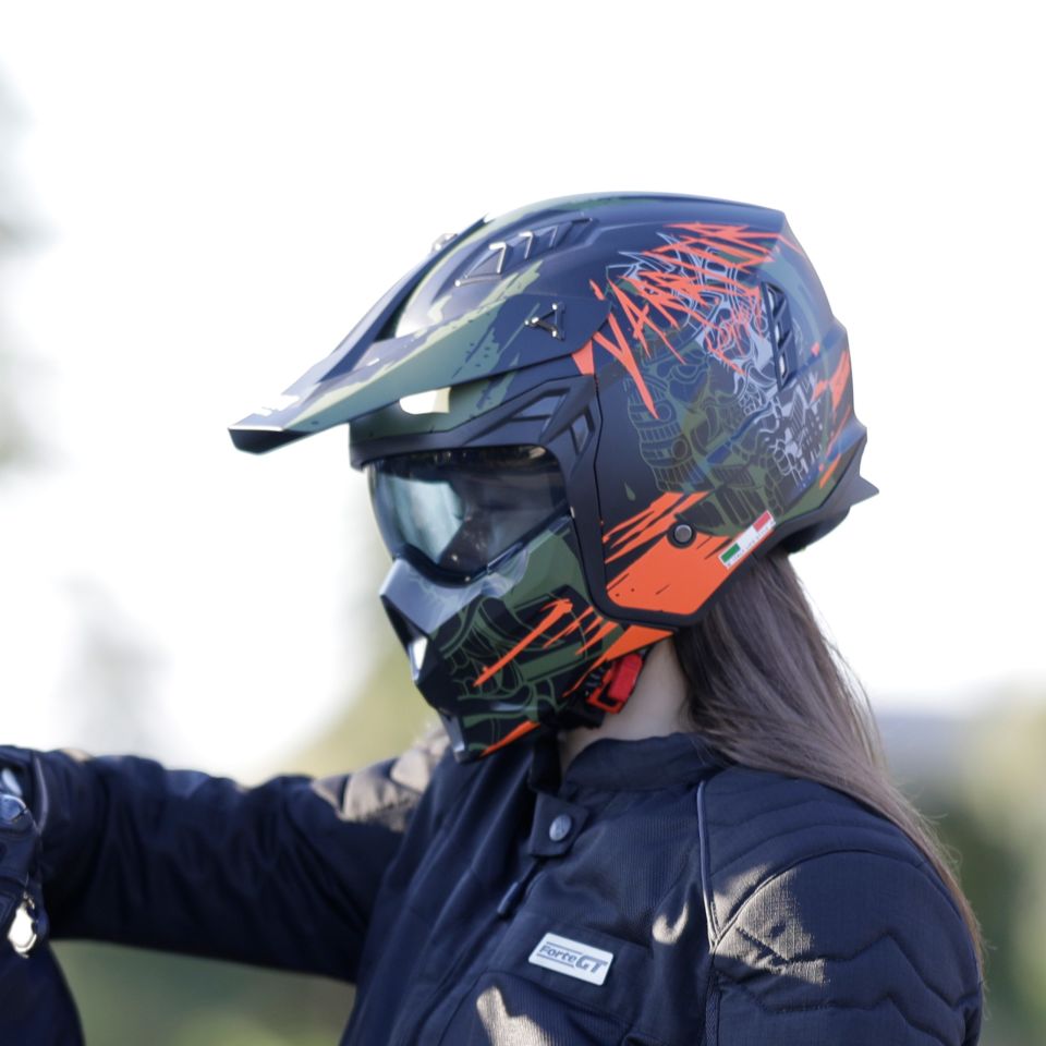SWAY SW X1-X SEUL WARRIOR Matt Black Army Orange Modüler Kask