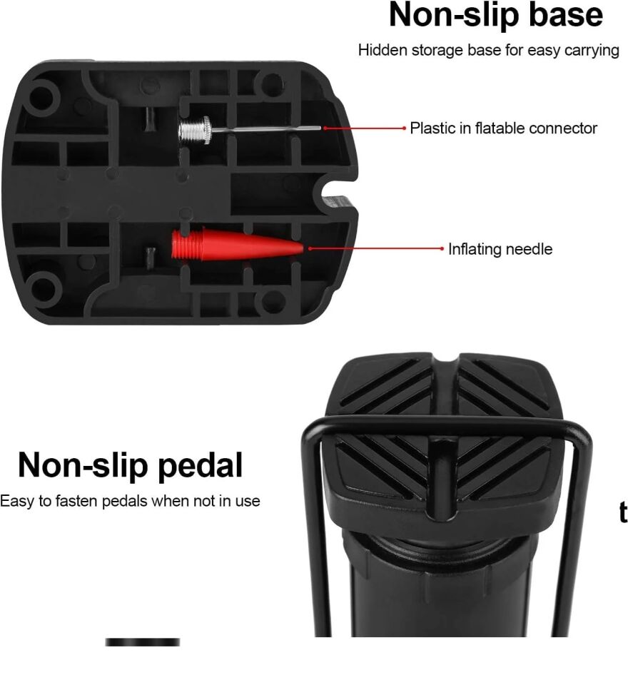 Bisiklet Pompası Bisiklet El Hava Pompası Lastik Pompa Motosiklet Araba ATV Çift Başlıklı +Top