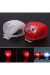 2'li Bisiklet Silikon Led Lamba Ön-arka Set Kırmızı/beyaz Renk