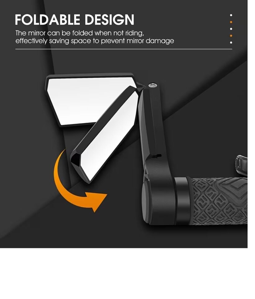 Forte Gt XBYC 419 360°Dönebilir Katlanabilir Dayanıklı Gidon Boynuzlu Bisiklet Dikiz Aynası