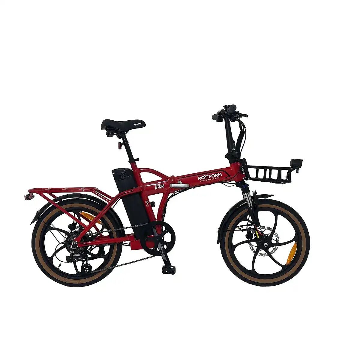 Roxform R-222 Elektrikli Katlanabilir Bisiklet 20AH Shimano Altus Hidrolik Fren Alüminyum Kadro 1000 WATT Nar Çiçeği