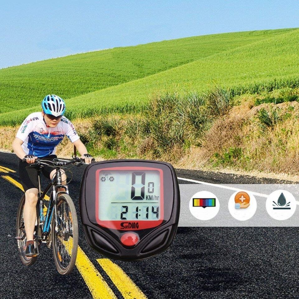 14 Fonksiyonlu Su Geçirmez Bisiklet Kilometre Saati - LCD Ekranlı Dijital Hız Göstergesi Hız Ölçer