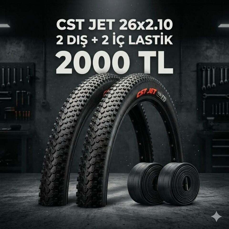CST Jet 26x2.10 Dış Lastik + İç Lastik Seti (2+2) – 2000 TL Kampanya | 26 Jant MTB Lastik