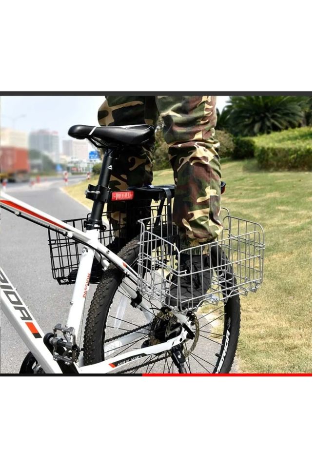 Bisiklet e-bike scooter sepeti katlanabilir Metal ayarlanabilir