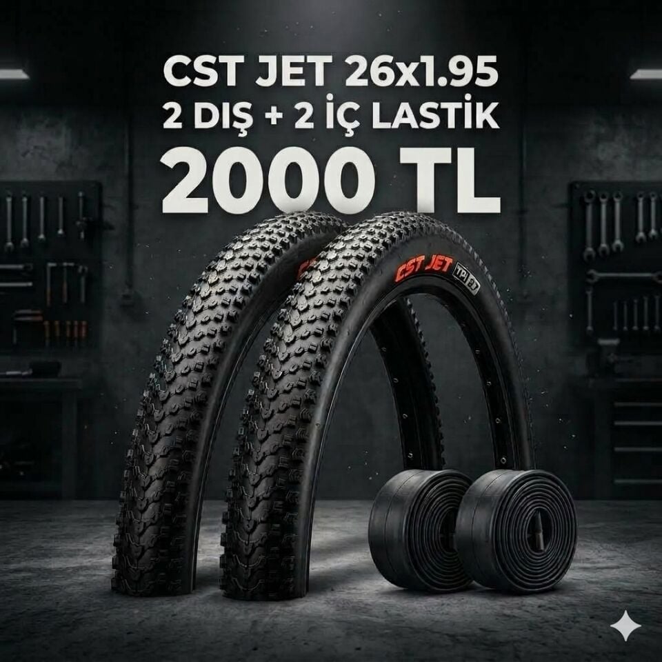 CST Jet 26x1.95 Dış Lastik + İç Lastik Seti (2+2) – 2000 TL Kampanya | 26 Jant MTB Lastik