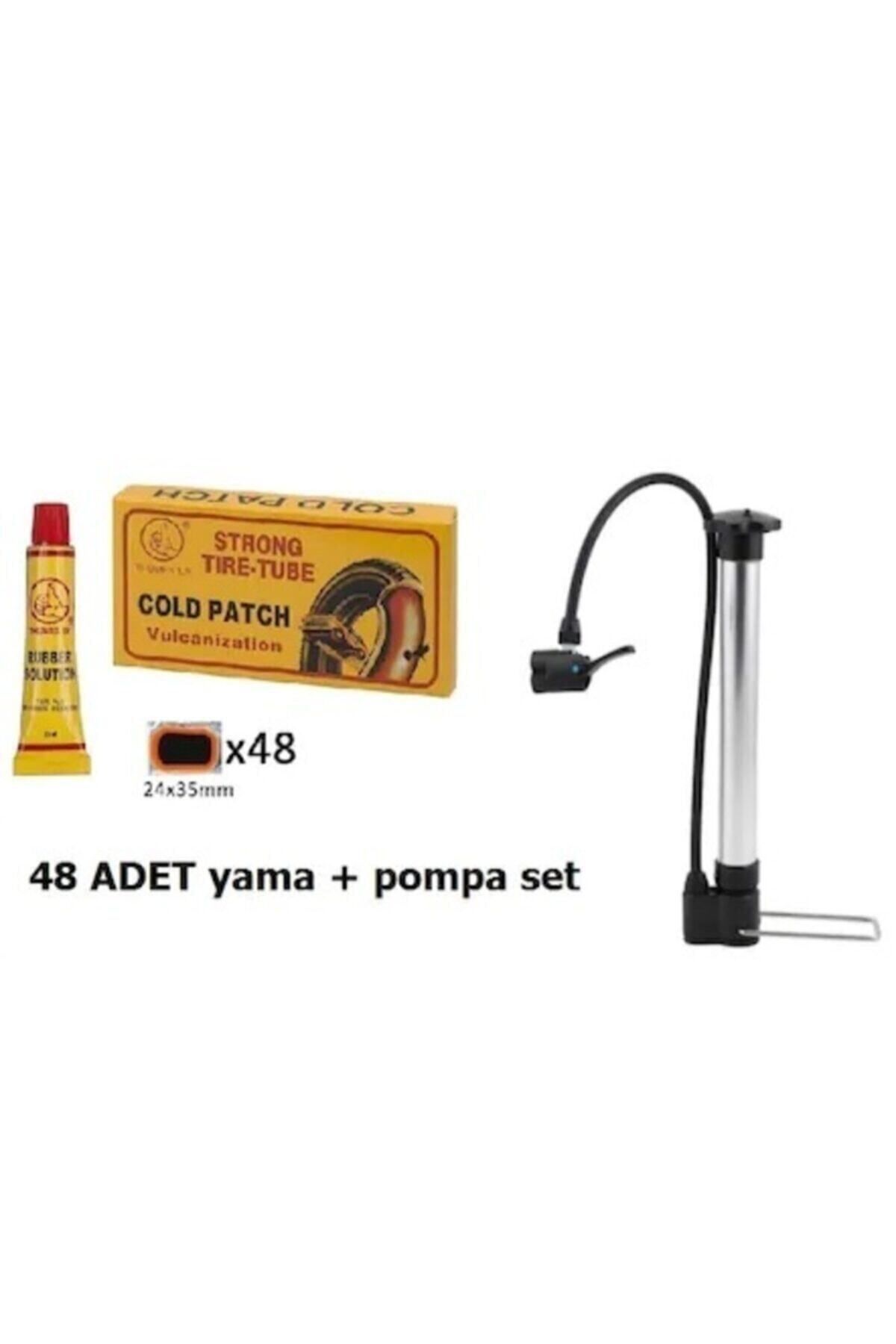 Bisiklet Pompa Alüminyum Kısa + Yama Seti Kısa Pompa