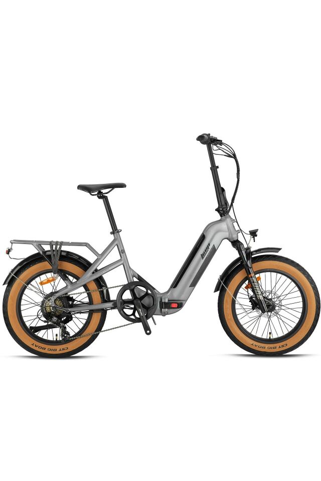 Loop Coaster E-Fold 20'' Elektrikli Katlanır Bisiklet MAT GRİ SİYAH