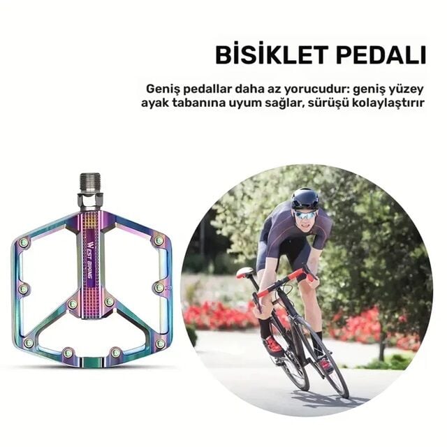 Rainbow Alüminyum Platformlu Rulmanlı Bisiklet Pedalı