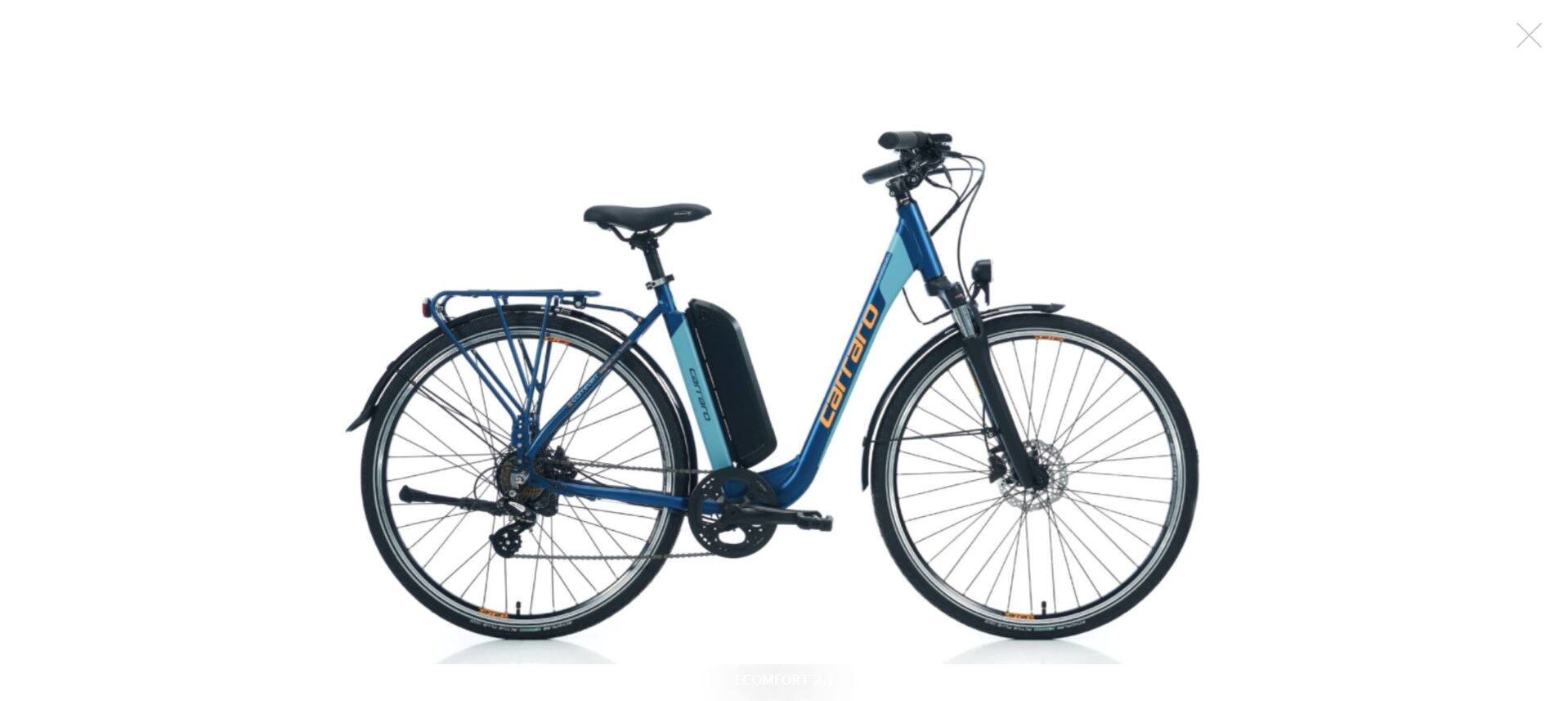 Carraro E.line Ecomfort 2.1 - 28 Jant 47cm ( M ) Kadro Hd Elektrikli Trekking Bisiklet - Mat Navy Mavi / Turuncu