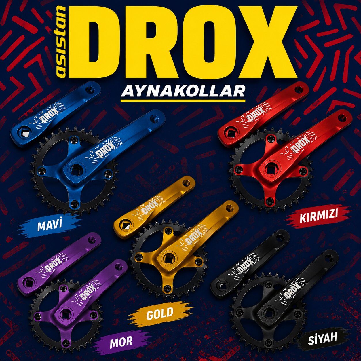 Asistan Drox SR-11 Aynakol | Mavi, Kırmızı, Mor, Gold, Siyah ve Rainbow | Alüminyum Tekli Aynakol 34T
