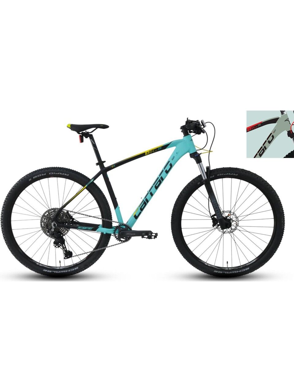 Carraro Big 2711 44 cm 27.5 Jant 11 Vites Hidrolik Disk Fren Mat Yeşil-Siyah-Kırmızı Dağ Bisikleti