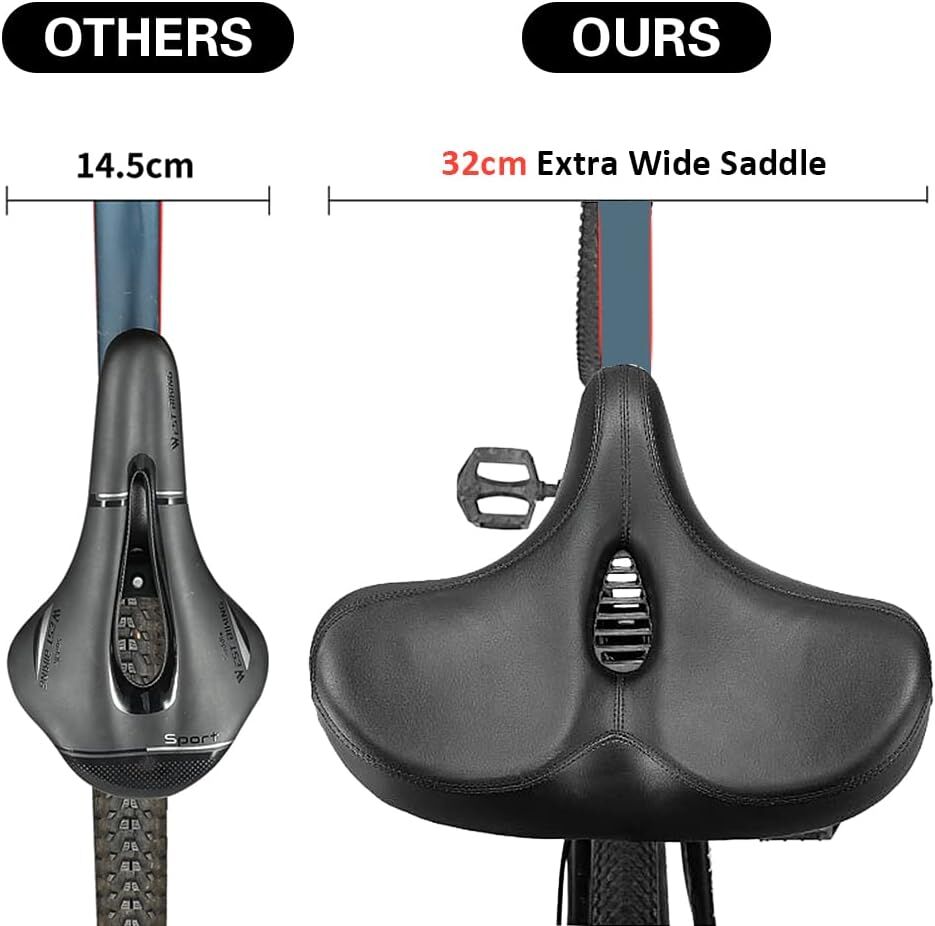 Bisiklet Ultra Geniş Rahat Yumuşak Yaylı Sele Koltuk Bisiklet Koltuğu Selesi 32x28