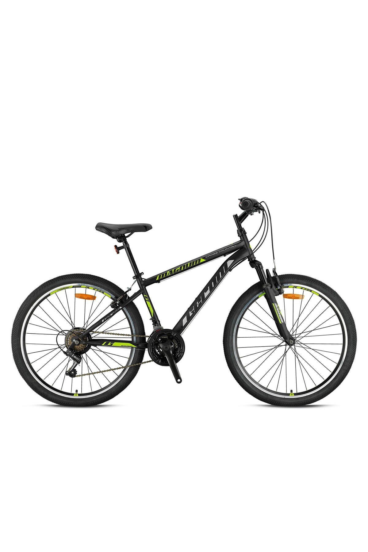 Geroni Magnum 24 Jant V Fren Shimano Koldan Vites Bisiklet MAT SİYAH GRİ YEŞİL