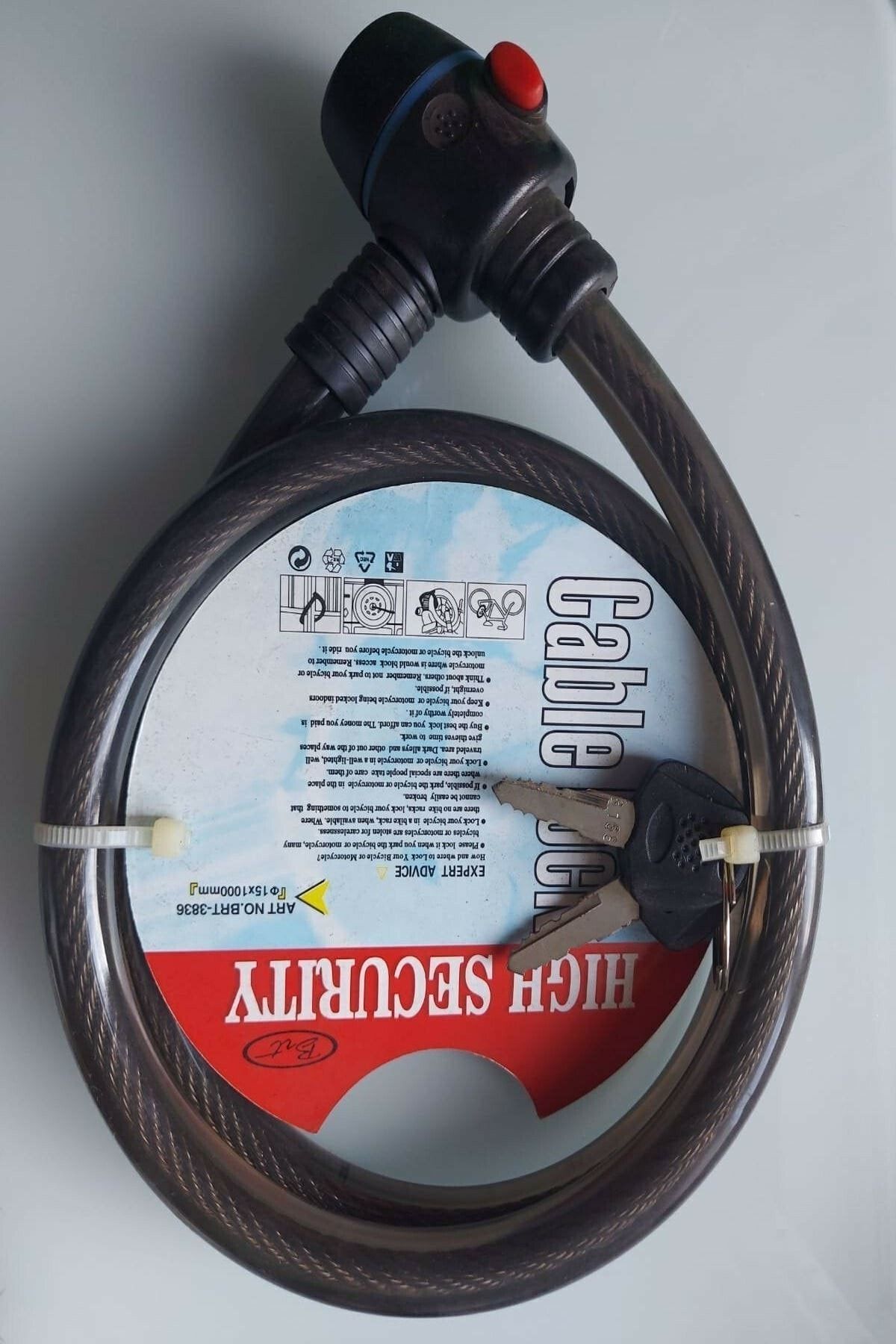 Lock 15x1000 Mm Boyunda Dayanıklı Bisiklet Ve Motor Kilidi