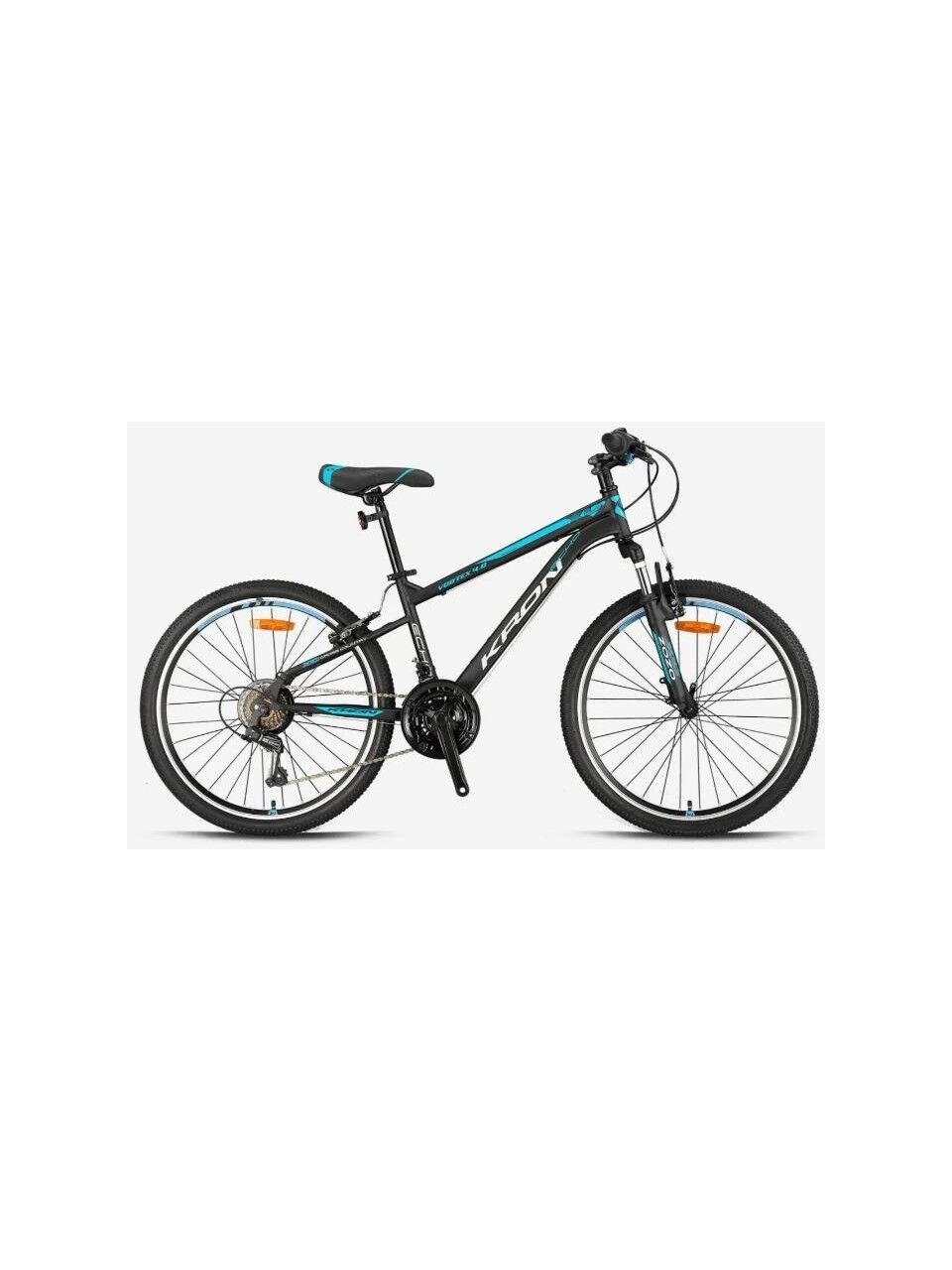 Kron Vortex 4.0 - 24 Mtb - 14' - 21 Vites - V.b. - Mat Siyah-Gri/mavi