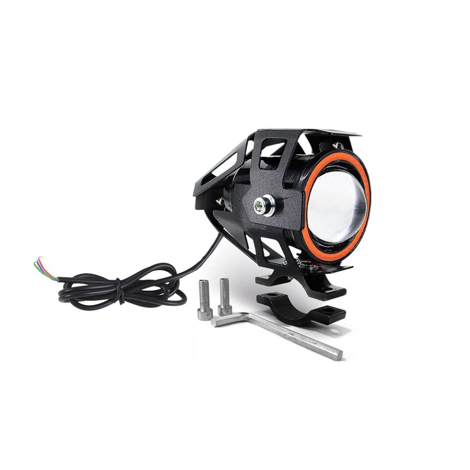 Far + Korna - 36-48V, 1200 Lümen ONVO OV-012-013 X PLUS SCOOTER KORNALI FAR SUYA KARŞI DAYANIKLI FAR