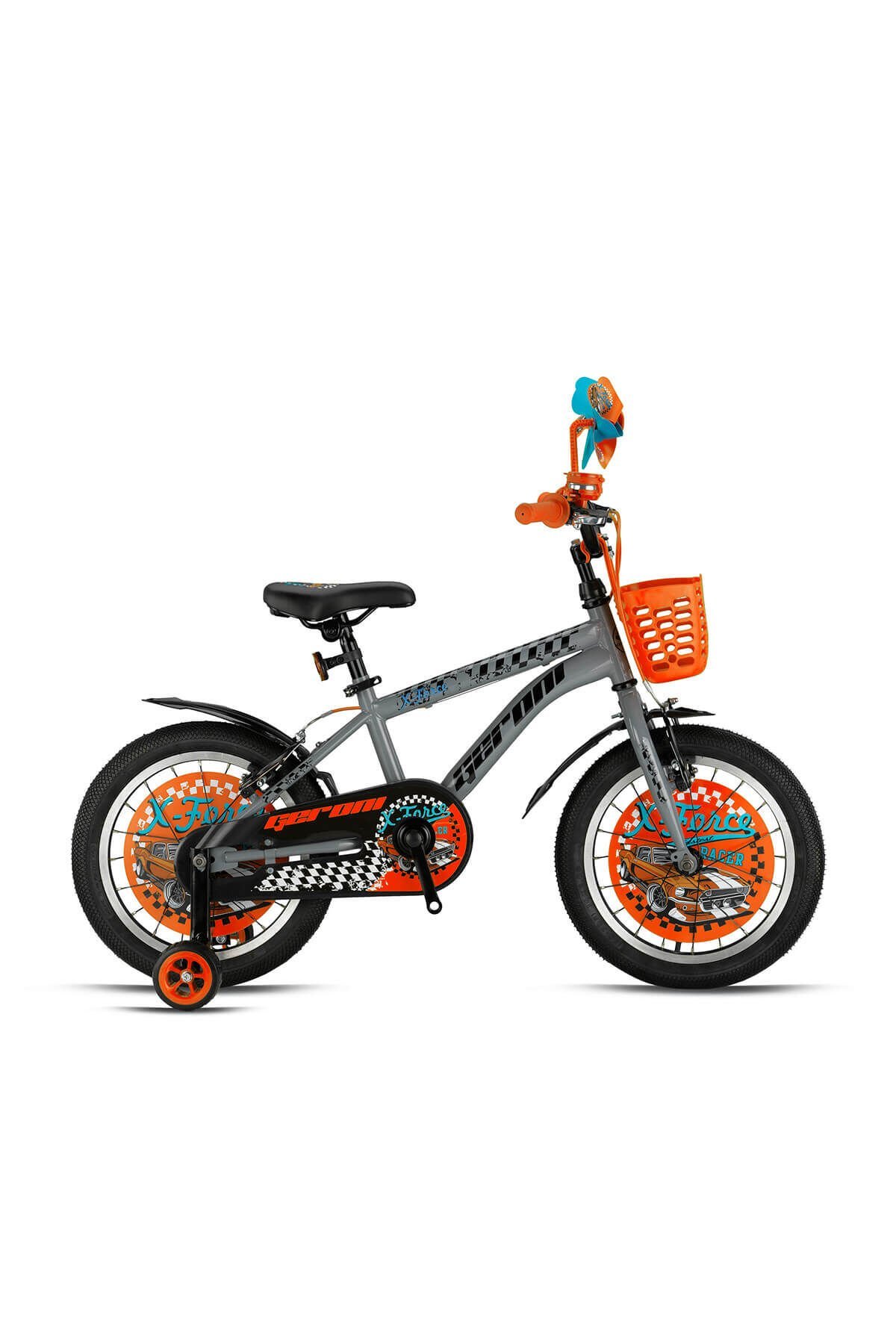 GERONİ X-FORCE 16 JANT ÇOCUK BİSİKLETİ NARDO GRİ-SİYAH/KIRMIZI