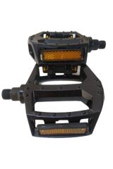 Çivili Alüminyum Platform Bisiklet Pedalı Bilyalı Reflektörlü Siyah 9x9 Cm