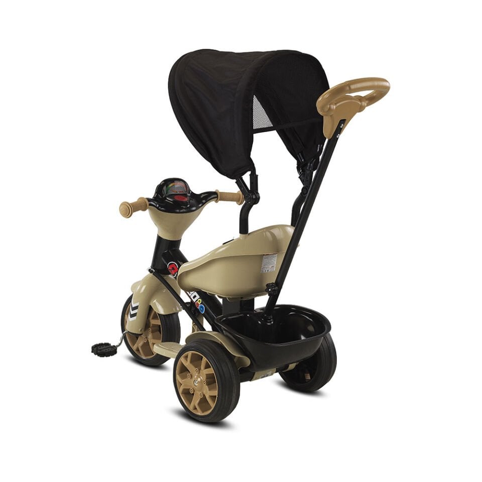 Babyhope Çocuk Araç Gereçleri Bobo Üç Teker Ebeveyn Kontrollü Çocuk Bisikleti Kahverengi