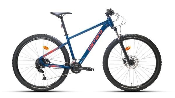 Carraro CRX 918 29 Jant Dağ Bisikleti | Shimano Alivio 2x9 | Hidrolik Disk / 48 Kadro / Saten Mavi - Canlı kırmızı