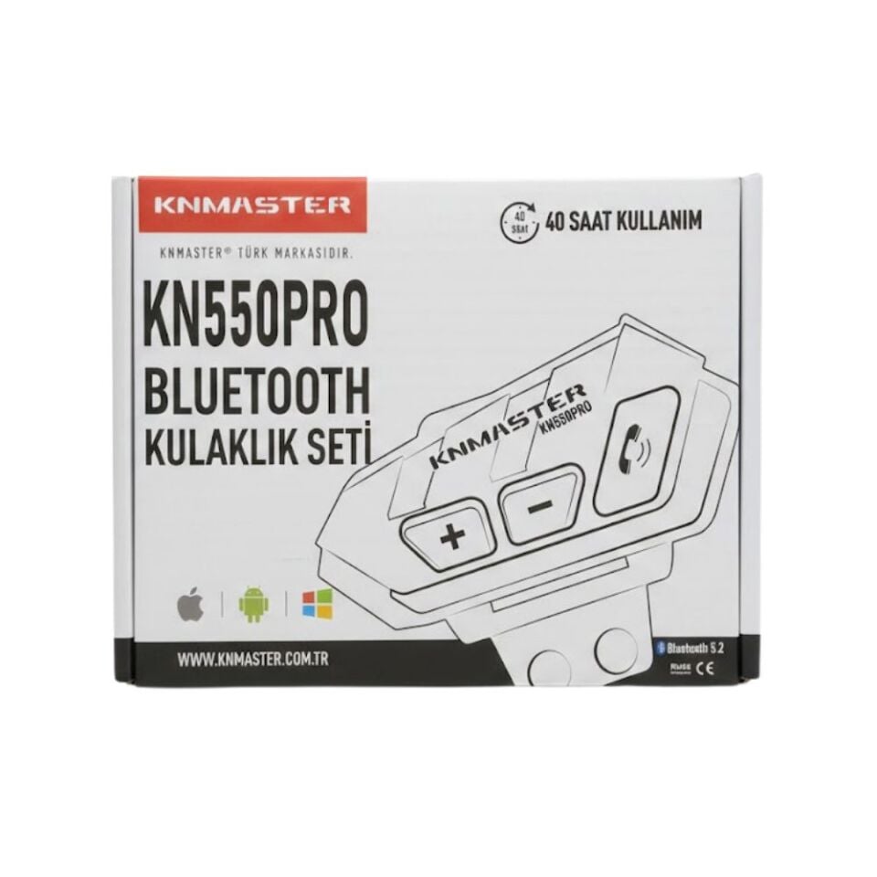 Knmaster KN550 PRO Motosiklet Bluetooth Kulaklık Mikrofon Seti