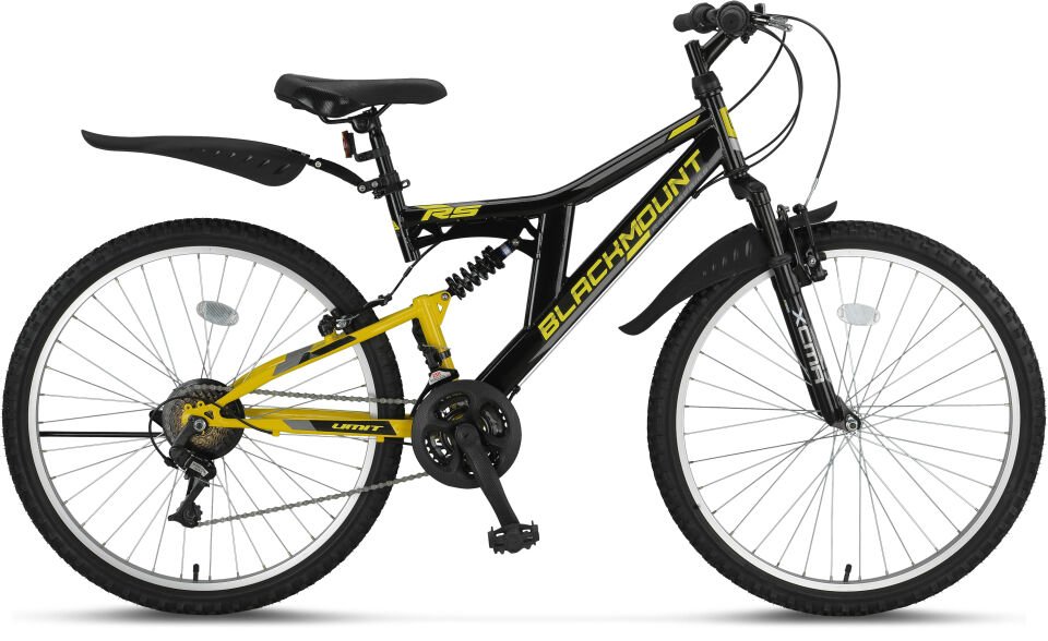 Ümit Blackmount - 24 Jant Çift Amortisörlü 21 Vites Çocuk Bisikleti - Siyah Sarı