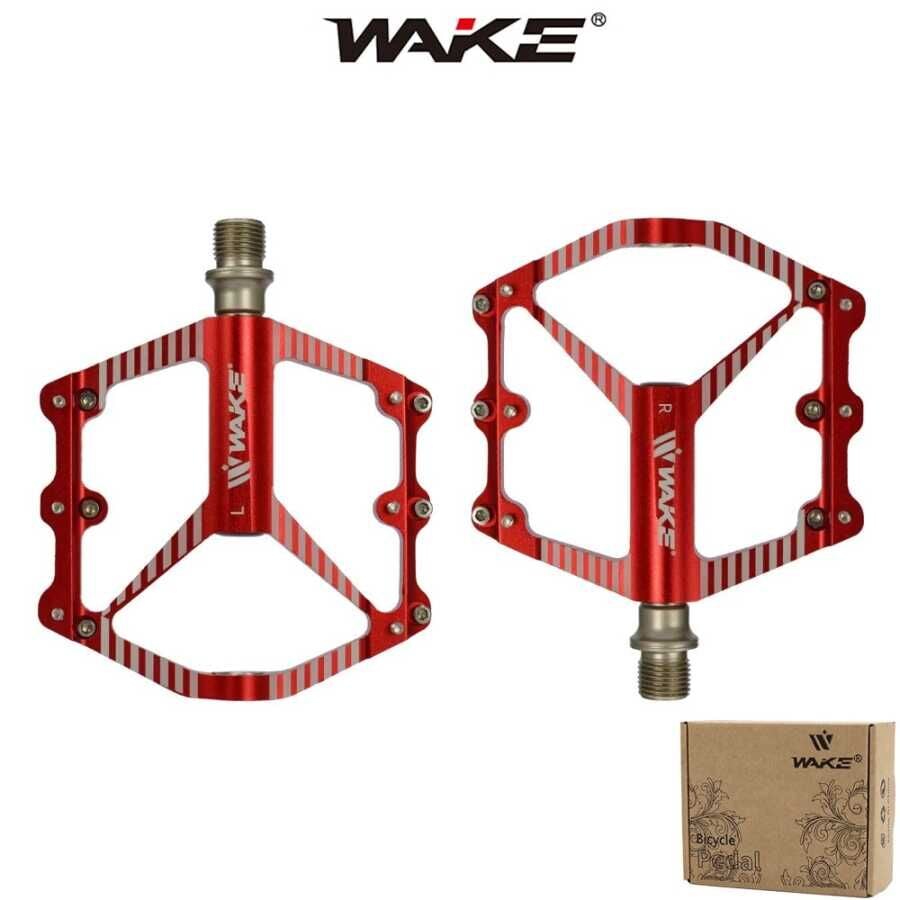 WAKE ALUMİNYUM PEDAL RULMANLI CR-MO MİL 123X101X17mm 255 GRAM KIRMIZI RENK