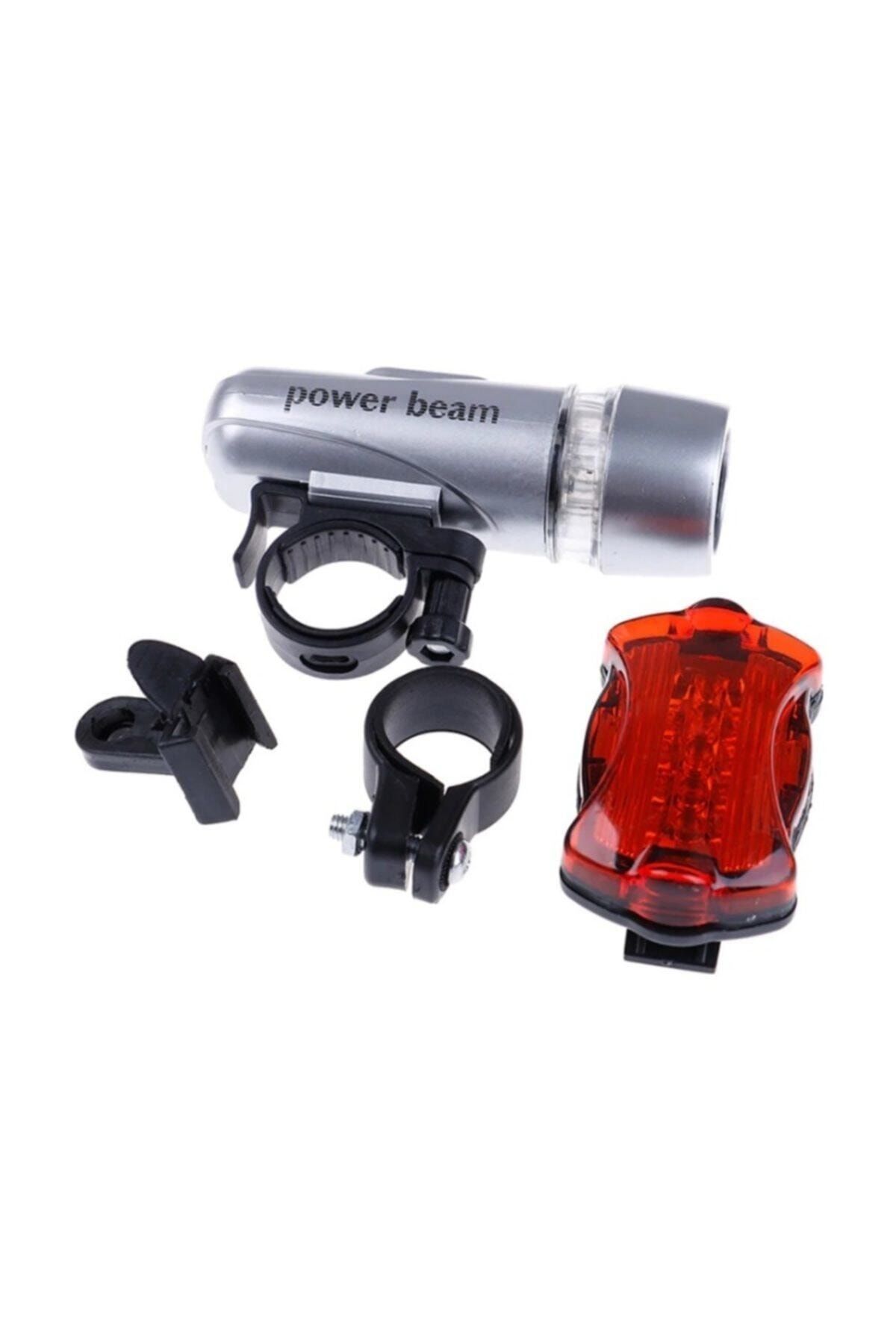 Power Beam Bisiklet Ön Arka Aydınlatma Lamba Işık Ikaz Seti