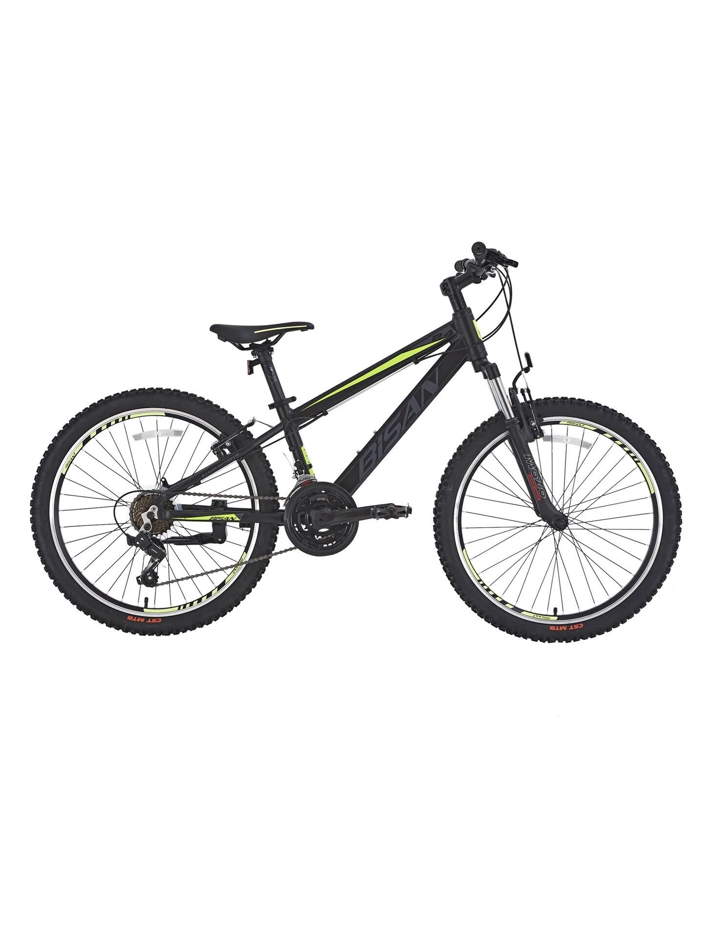 Bisan Cooper V Fren Bisan Çocuk 20 jant Bisikleti 21 Vites 11''-28cm Mat Siyah - Sarı